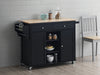 Grady Black/Light Brown Kitchen Cart - Lara Furniture