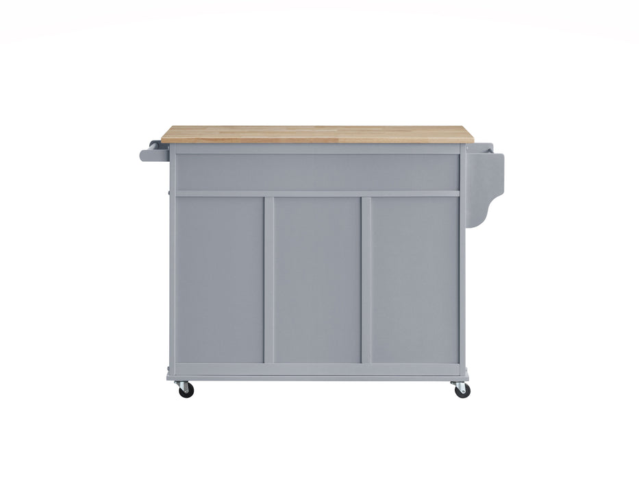 Grady Gray/Light Brown Kitchen Cart - Lara Furniture
