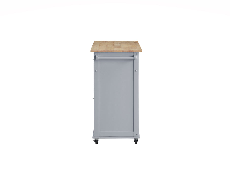 Grady Gray/Light Brown Kitchen Cart - Lara Furniture