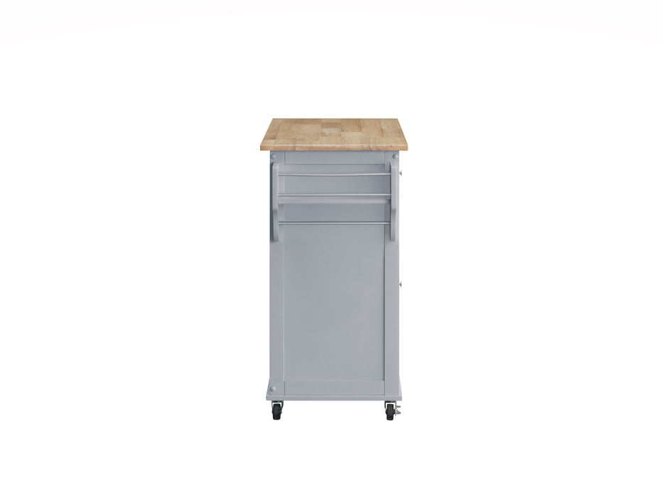 Grady Gray/Light Brown Kitchen Cart - Lara Furniture