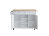 Grady White/Light Brown Kitchen Cart - Lara Furniture