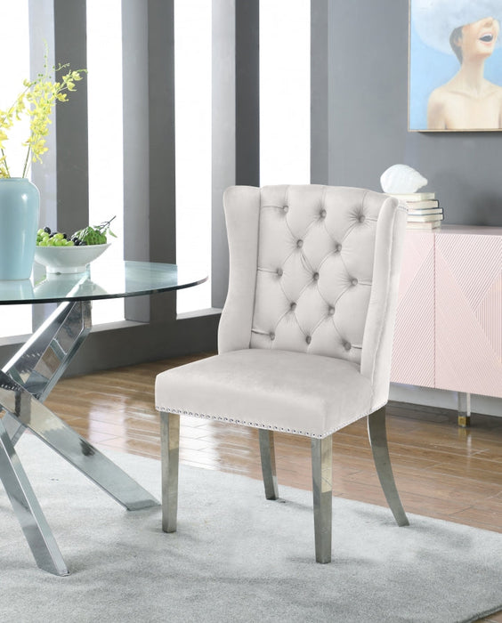 Suri Velvet / Foam Cream Dining Chair (Set of 2)