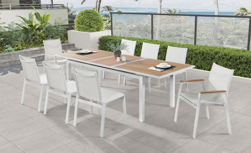 [HOT DEAL] Nizuc Aluminum / Polywood Brown Outdoor Patio Extendable Aluminum Dining Table
