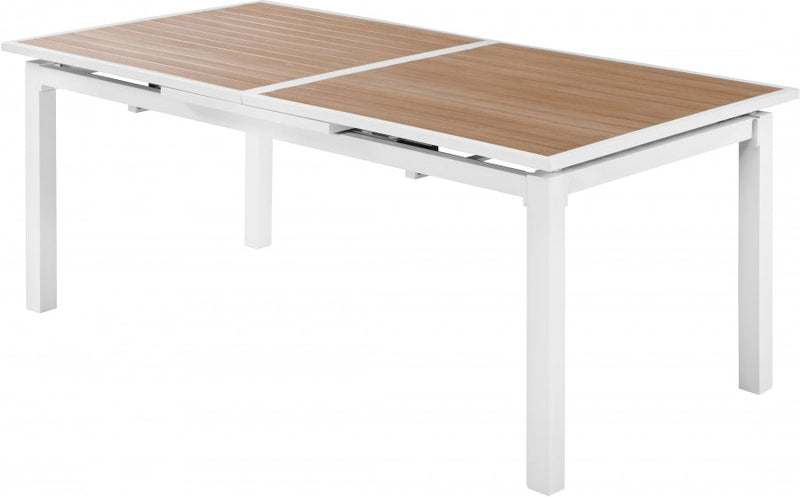[HOT DEAL] Nizuc Aluminum / Polywood Brown Outdoor Patio Extendable Aluminum Dining Table
