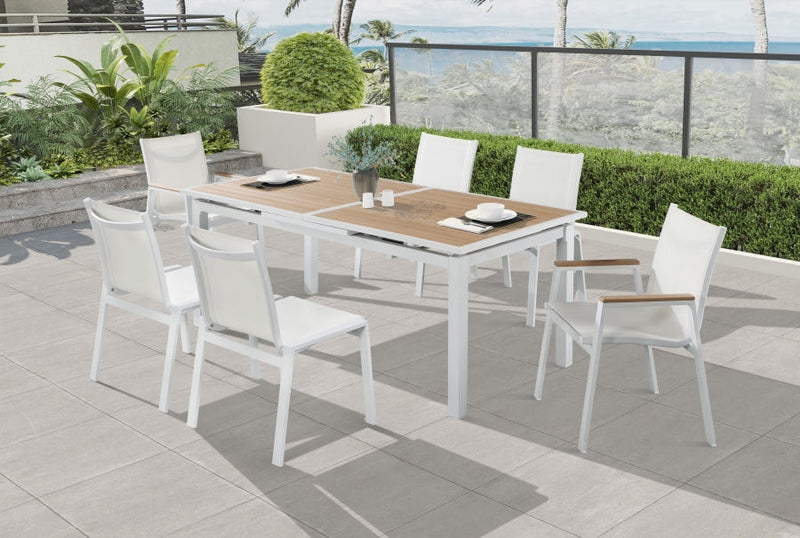 [HOT DEAL] Nizuc Aluminum / Polywood Brown Outdoor Patio Extendable Aluminum Dining Table