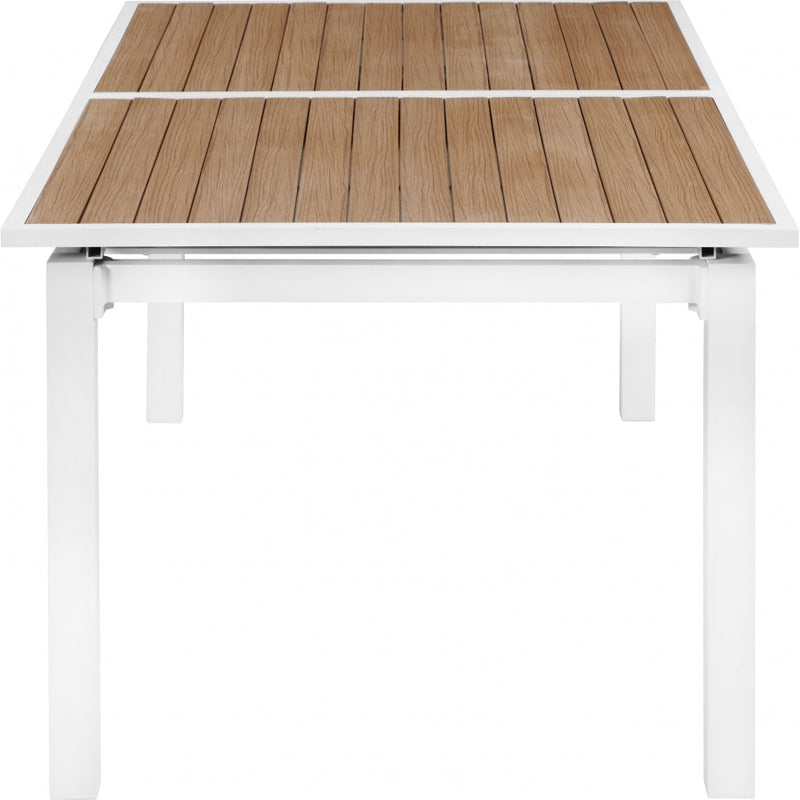 [HOT DEAL] Nizuc Aluminum / Polywood Brown Outdoor Patio Extendable Aluminum Dining Table