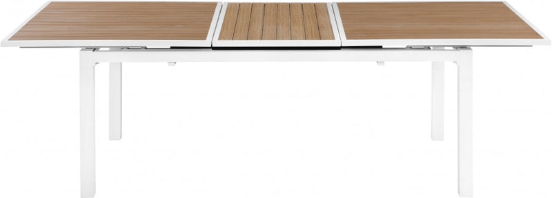 [HOT DEAL] Nizuc Aluminum / Polywood Brown Outdoor Patio Extendable Aluminum Dining Table