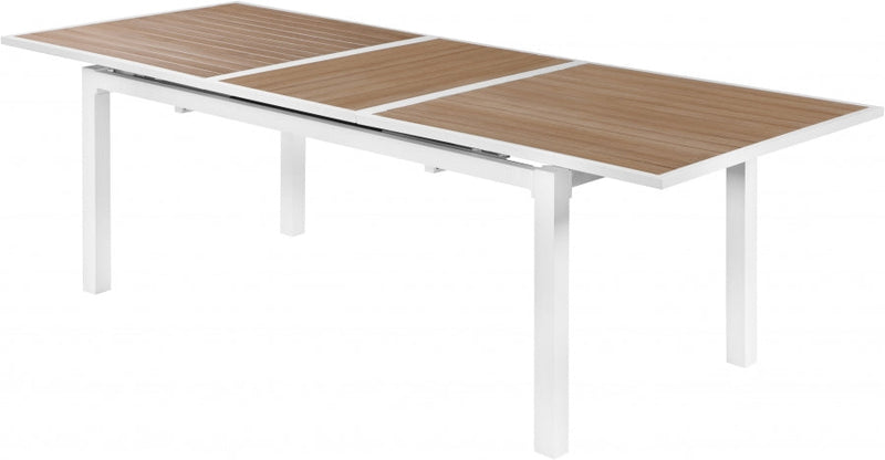 [HOT DEAL] Nizuc Aluminum / Polywood Brown Outdoor Patio Extendable Aluminum Dining Table