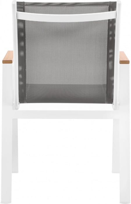 [HOT DEAL] Nizuc Mesh / Aluminum / Polywood Grey Outdoor Patio Aluminum Mesh Dining Arm Chair (Set of 2)