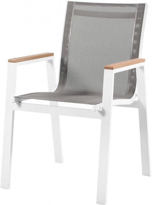 [HOT DEAL] Nizuc Mesh / Aluminum / Polywood Grey Outdoor Patio Aluminum Mesh Dining Arm Chair (Set of 2)