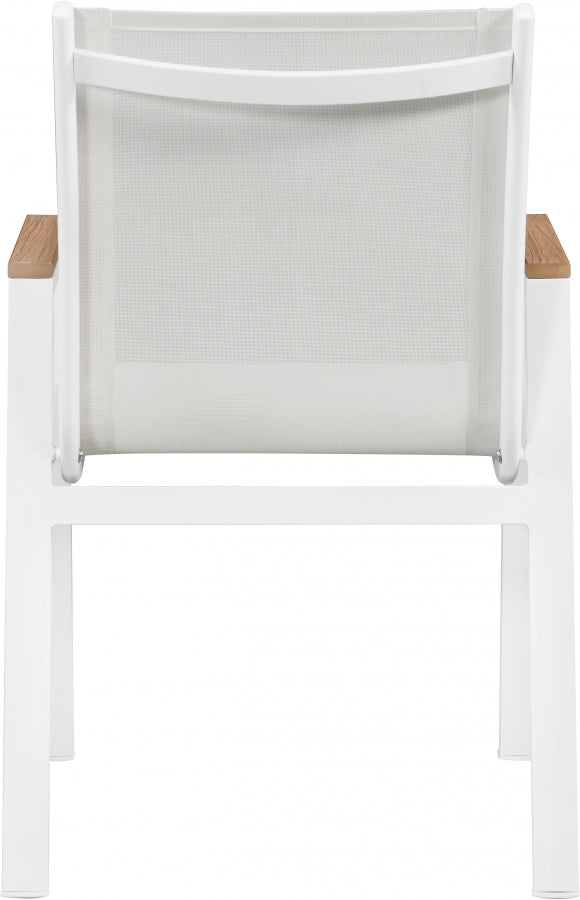 [HOT DEAL] Nizuc Mesh / Aluminum / Polywood White Outdoor Patio Aluminum Mesh Dining Arm Chair (Set of 2)
