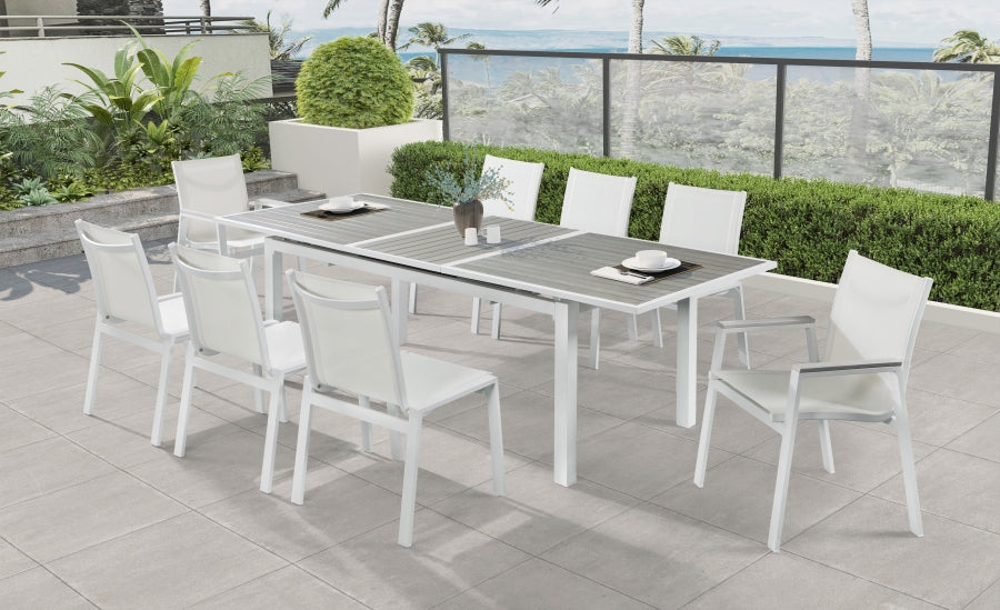[HOT DEAL] Nizuc Aluminum / Polywood Grey Outdoor Patio Extendable Aluminum Dining Table