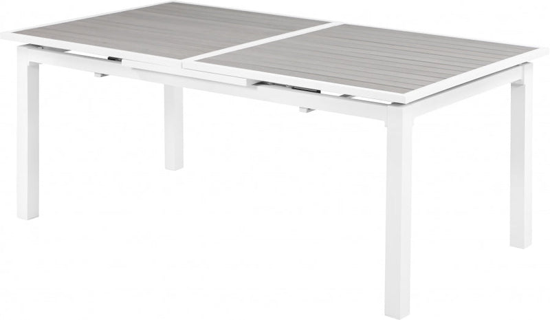 [HOT DEAL] Nizuc Aluminum / Polywood Grey Outdoor Patio Extendable Aluminum Dining Table