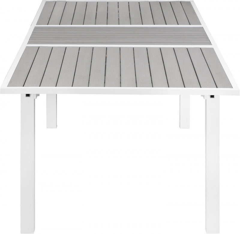 [HOT DEAL] Nizuc Aluminum / Polywood Grey Outdoor Patio Extendable Aluminum Dining Table