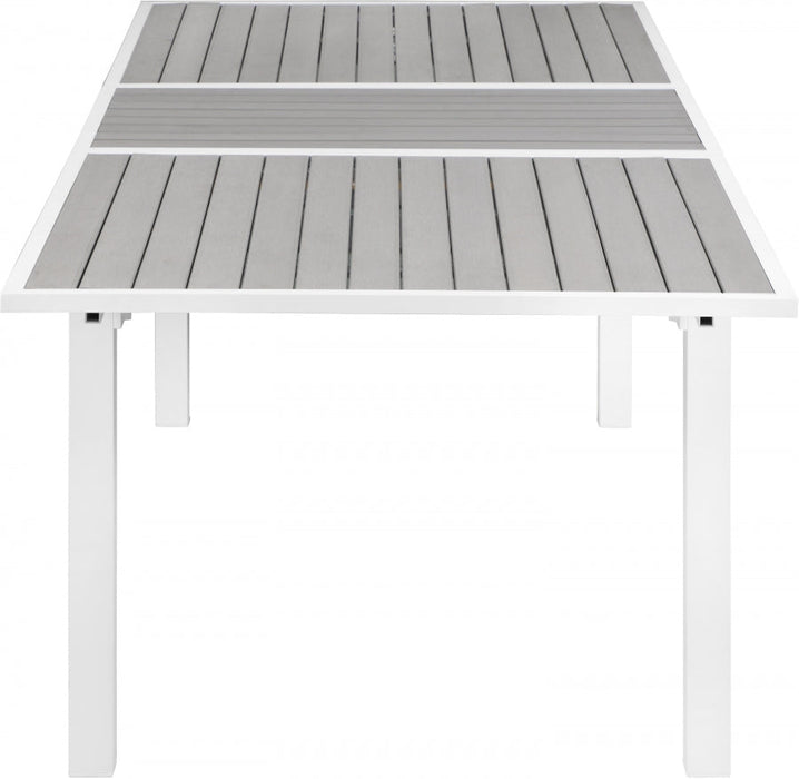 [HOT DEAL] Nizuc Aluminum / Polywood Grey Outdoor Patio Extendable Aluminum Dining Table
