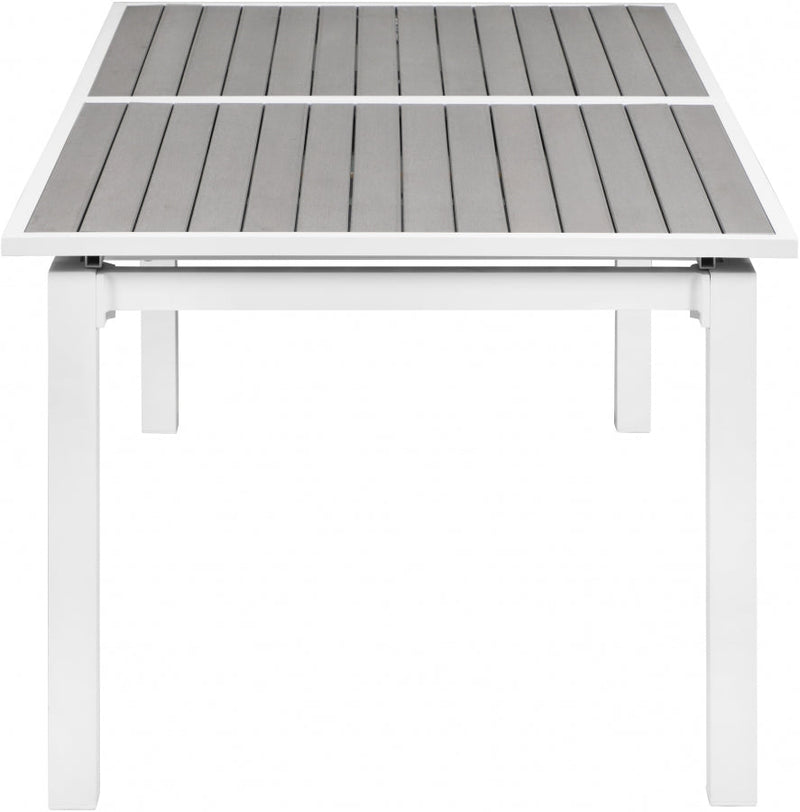 [HOT DEAL] Nizuc Aluminum / Polywood Grey Outdoor Patio Extendable Aluminum Dining Table