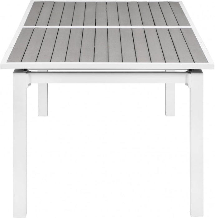 [HOT DEAL] Nizuc Aluminum / Polywood Grey Outdoor Patio Extendable Aluminum Dining Table