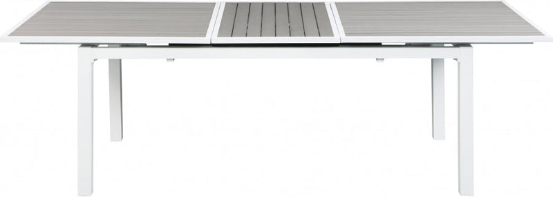[HOT DEAL] Nizuc Aluminum / Polywood Grey Outdoor Patio Extendable Aluminum Dining Table