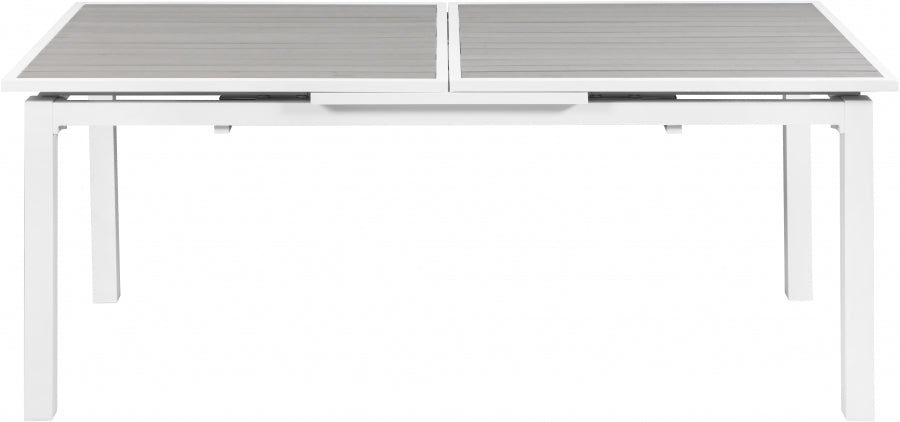 [HOT DEAL] Nizuc Aluminum / Polywood Grey Outdoor Patio Extendable Aluminum Dining Table