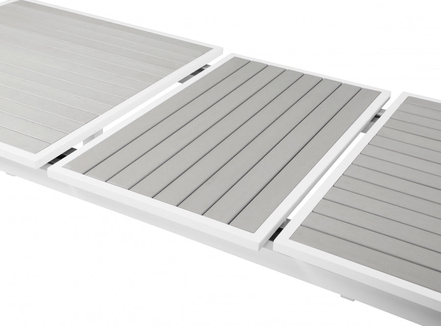 [HOT DEAL] Nizuc Aluminum / Polywood Grey Outdoor Patio Extendable Aluminum Dining Table