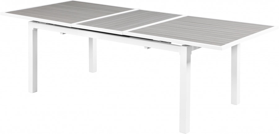 [HOT DEAL] Nizuc Aluminum / Polywood Grey Outdoor Patio Extendable Aluminum Dining Table