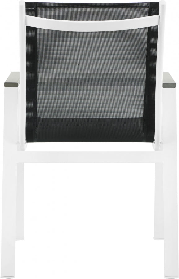 [HOT DEAL] Nizuc Mesh / Aluminum / Polywood Black Outdoor Patio Aluminum Mesh Dining Arm Chair (Set of 2)