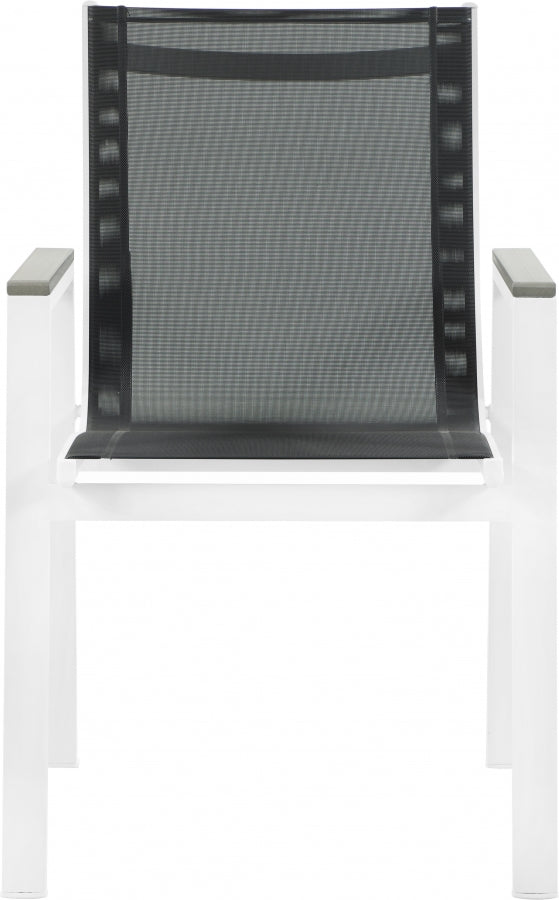 [HOT DEAL] Nizuc Mesh / Aluminum / Polywood Black Outdoor Patio Aluminum Mesh Dining Arm Chair (Set of 2)
