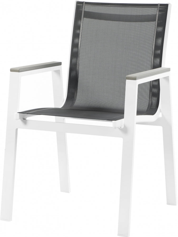 [HOT DEAL] Nizuc Mesh / Aluminum / Polywood Black Outdoor Patio Aluminum Mesh Dining Arm Chair (Set of 2)