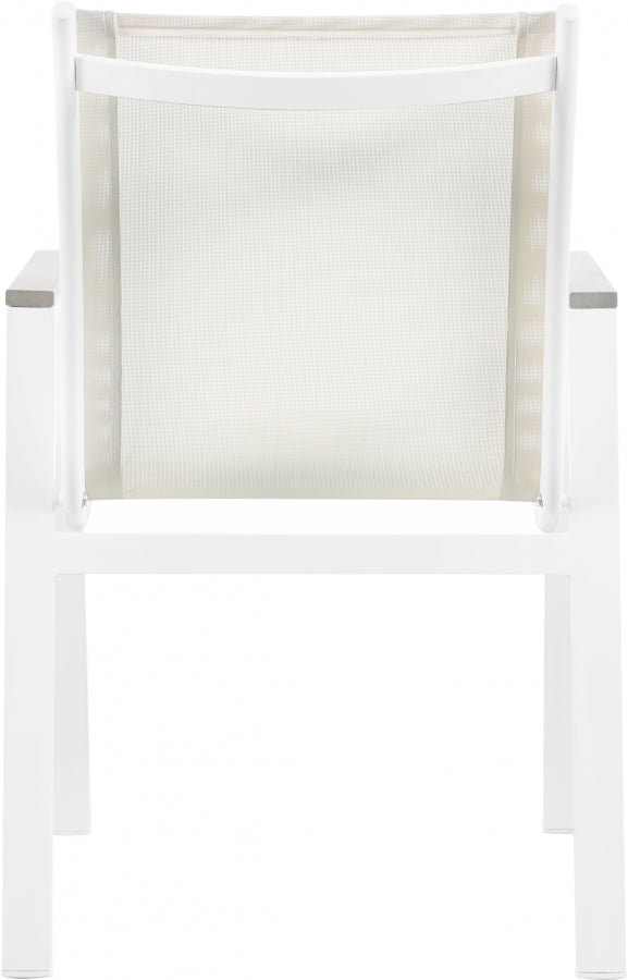 [HOT DEAL] Nizuc Mesh / Aluminum / Polywood White Outdoor Patio Aluminum Mesh Dining Arm Chair (Set of 2)