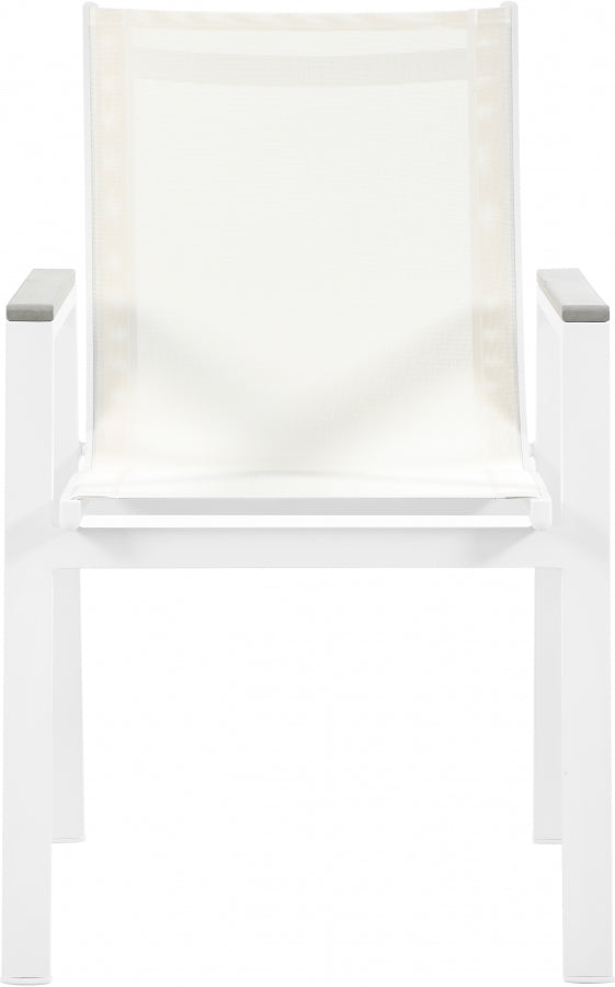 [HOT DEAL] Nizuc Mesh / Aluminum / Polywood White Outdoor Patio Aluminum Mesh Dining Arm Chair (Set of 2)