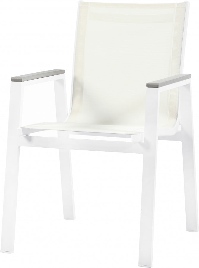 [HOT DEAL] Nizuc Mesh / Aluminum / Polywood White Outdoor Patio Aluminum Mesh Dining Arm Chair (Set of 2)
