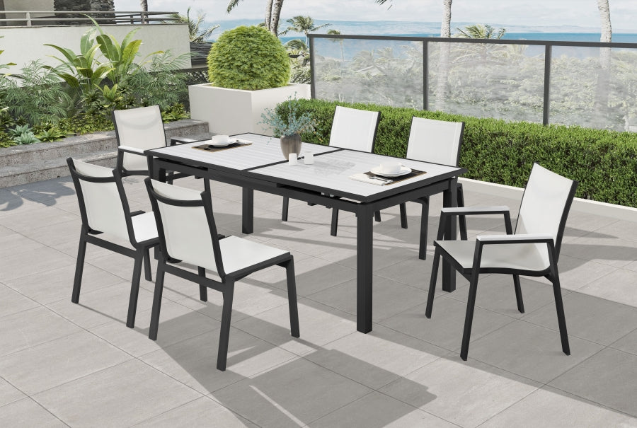 [HOT DEAL] Nizuc Aluminum / Polywood White Outdoor Patio Aluminum Dining Table