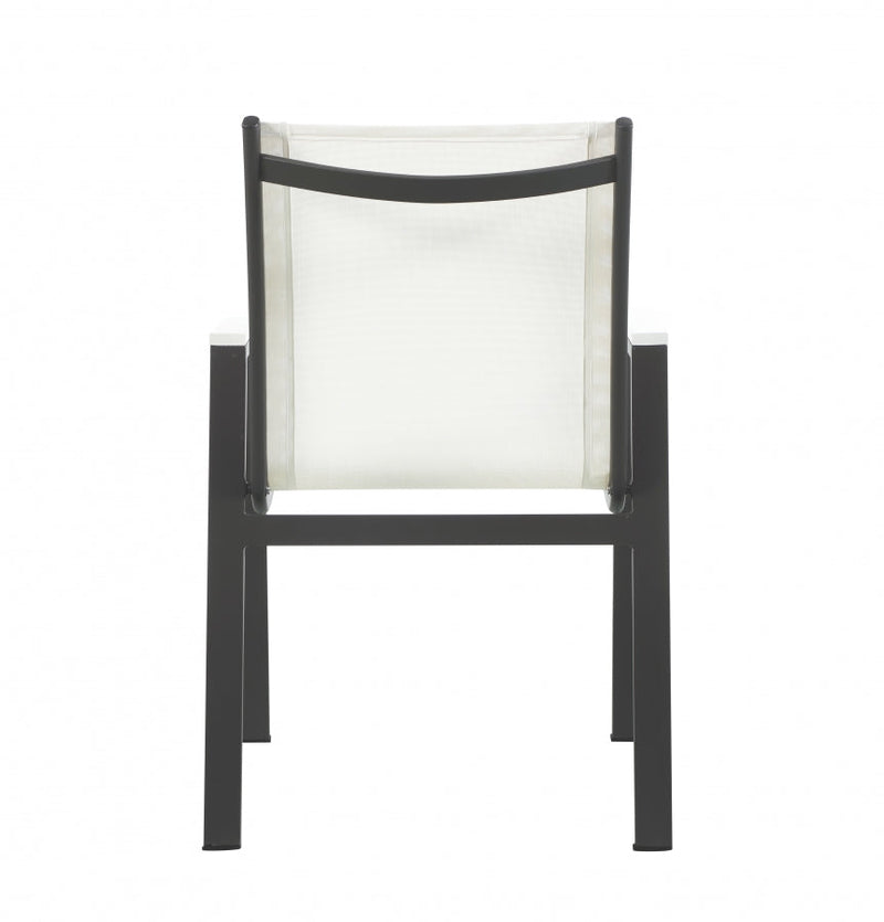 [HOT DEAL] Nizuc Mesh / Aluminum / Polywood White Outdoor Patio Aluminum Mesh Dining Arm Chair (Set of 2)