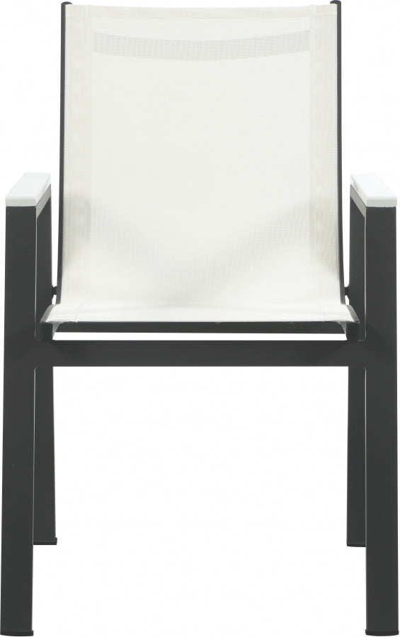 [HOT DEAL] Nizuc Mesh / Aluminum / Polywood White Outdoor Patio Aluminum Mesh Dining Arm Chair (Set of 2)