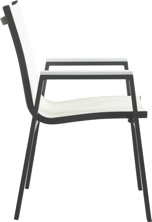 [HOT DEAL] Nizuc Mesh / Aluminum / Polywood White Outdoor Patio Aluminum Mesh Dining Arm Chair (Set of 2)