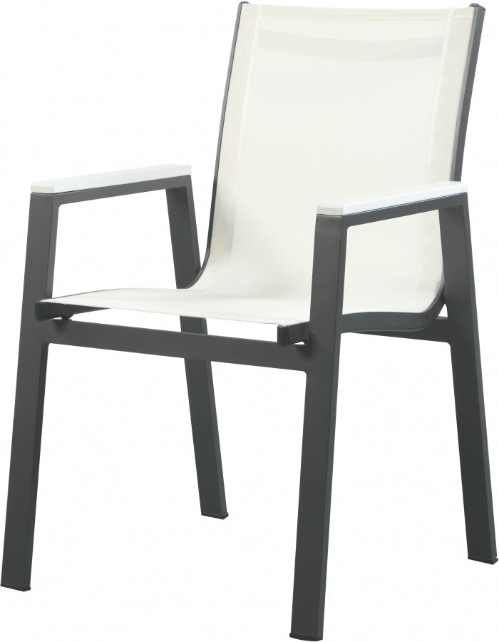 [HOT DEAL] Nizuc Mesh / Aluminum / Polywood White Outdoor Patio Aluminum Mesh Dining Arm Chair (Set of 2)