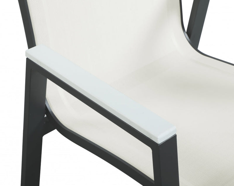 [HOT DEAL] Nizuc Mesh / Aluminum / Polywood White Outdoor Patio Aluminum Mesh Dining Arm Chair (Set of 2)