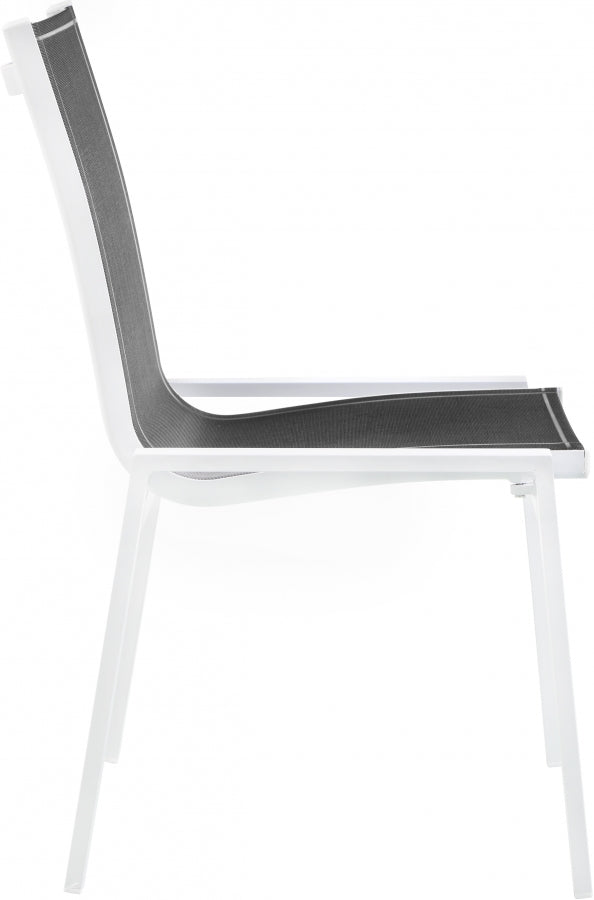 [HOT DEAL] Nizuc Mesh / Aluminum Black Outdoor Patio Aluminum Mesh Dining Chair (Set of 2)