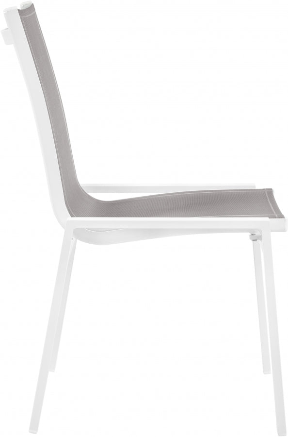 [HOT DEAL] Nizuc Mesh / Aluminum Grey Outdoor Patio Aluminum Mesh Dining Chair (Set of 2)