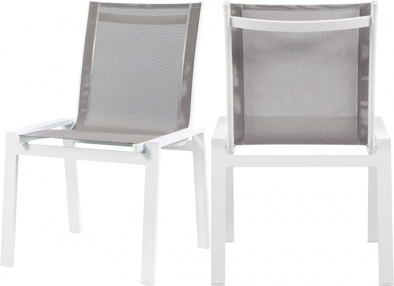 [HOT DEAL] Nizuc Mesh / Aluminum Grey Outdoor Patio Aluminum Mesh Dining Chair (Set of 2)