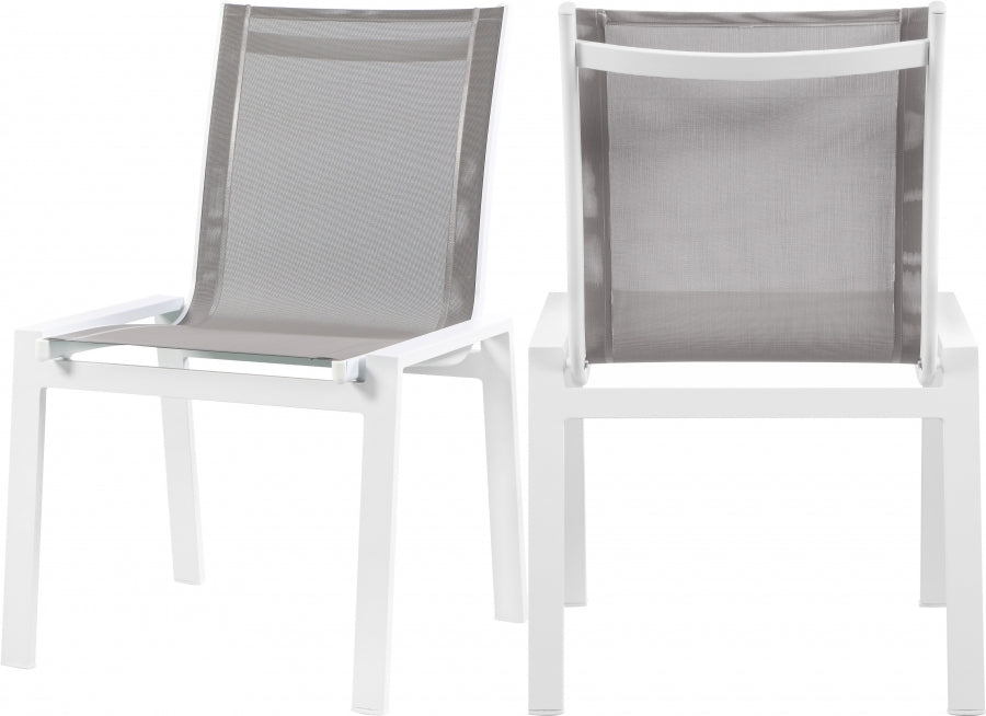 [HOT DEAL] Nizuc Mesh / Aluminum Grey Outdoor Patio Aluminum Mesh Dining Chair (Set of 2)