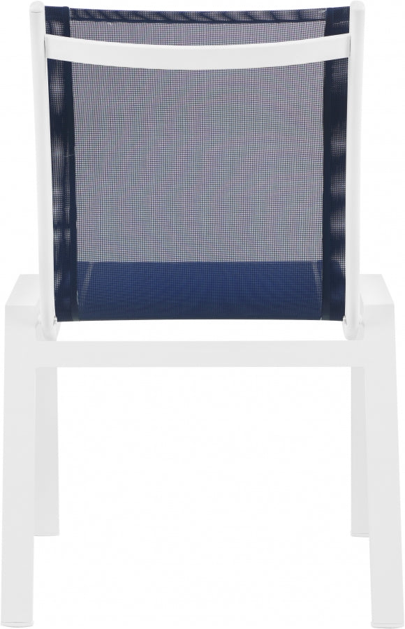 [HOT DEAL] Nizuc Mesh / Aluminum Navy Outdoor Patio Aluminum Mesh Dining Chair (Set of 2)