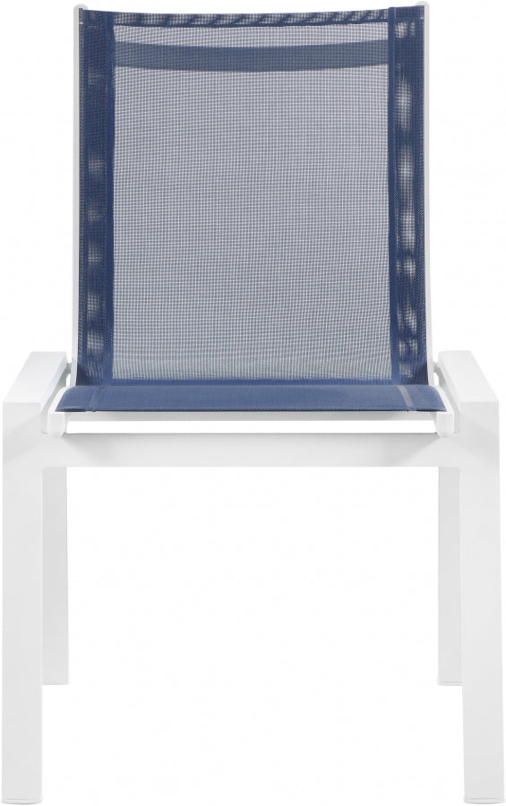 [HOT DEAL] Nizuc Mesh / Aluminum Navy Outdoor Patio Aluminum Mesh Dining Chair (Set of 2)