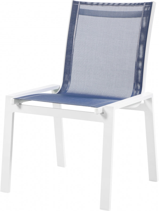[HOT DEAL] Nizuc Mesh / Aluminum Navy Outdoor Patio Aluminum Mesh Dining Chair (Set of 2)