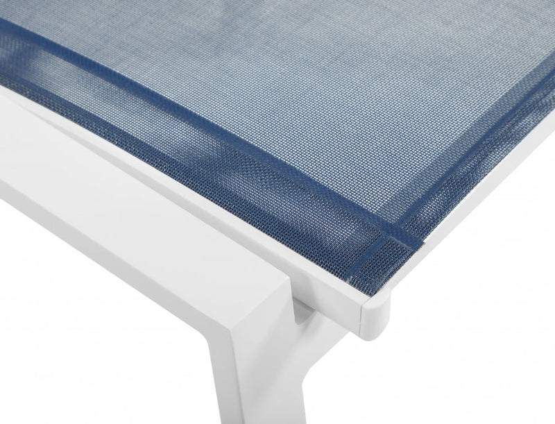 [HOT DEAL] Nizuc Mesh / Aluminum Navy Outdoor Patio Aluminum Mesh Dining Chair (Set of 2)