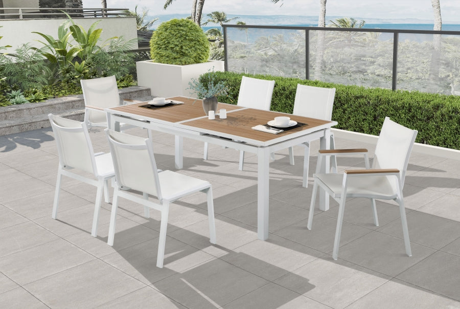 [HOT DEAL] Nizuc Mesh / Aluminum White Outdoor Patio Aluminum Mesh Dining Chair (Set of 2)