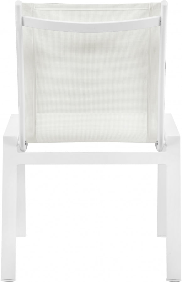 [HOT DEAL] Nizuc Mesh / Aluminum White Outdoor Patio Aluminum Mesh Dining Chair (Set of 2)