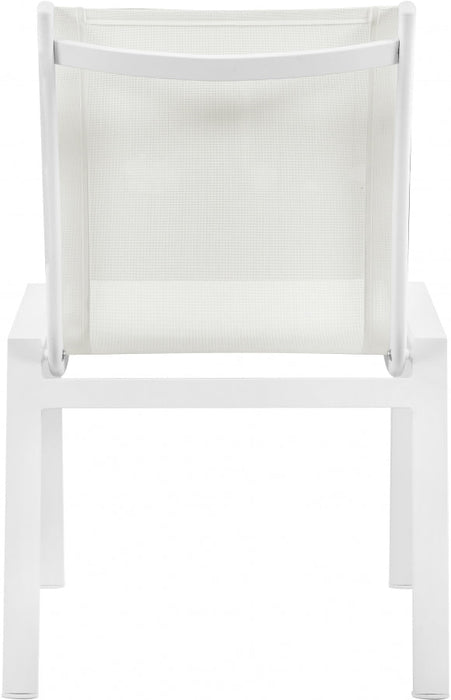 [HOT DEAL] Nizuc Mesh / Aluminum White Outdoor Patio Aluminum Mesh Dining Chair (Set of 2)