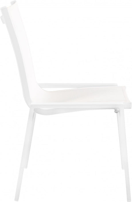 [HOT DEAL] Nizuc Mesh / Aluminum White Outdoor Patio Aluminum Mesh Dining Chair (Set of 2)