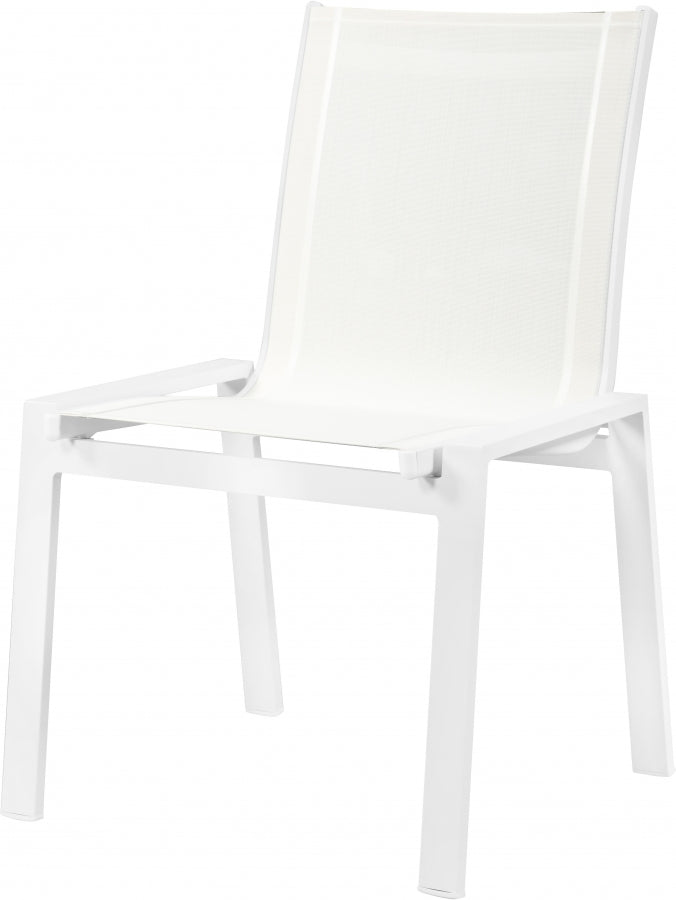 [HOT DEAL] Nizuc Mesh / Aluminum White Outdoor Patio Aluminum Mesh Dining Chair (Set of 2)